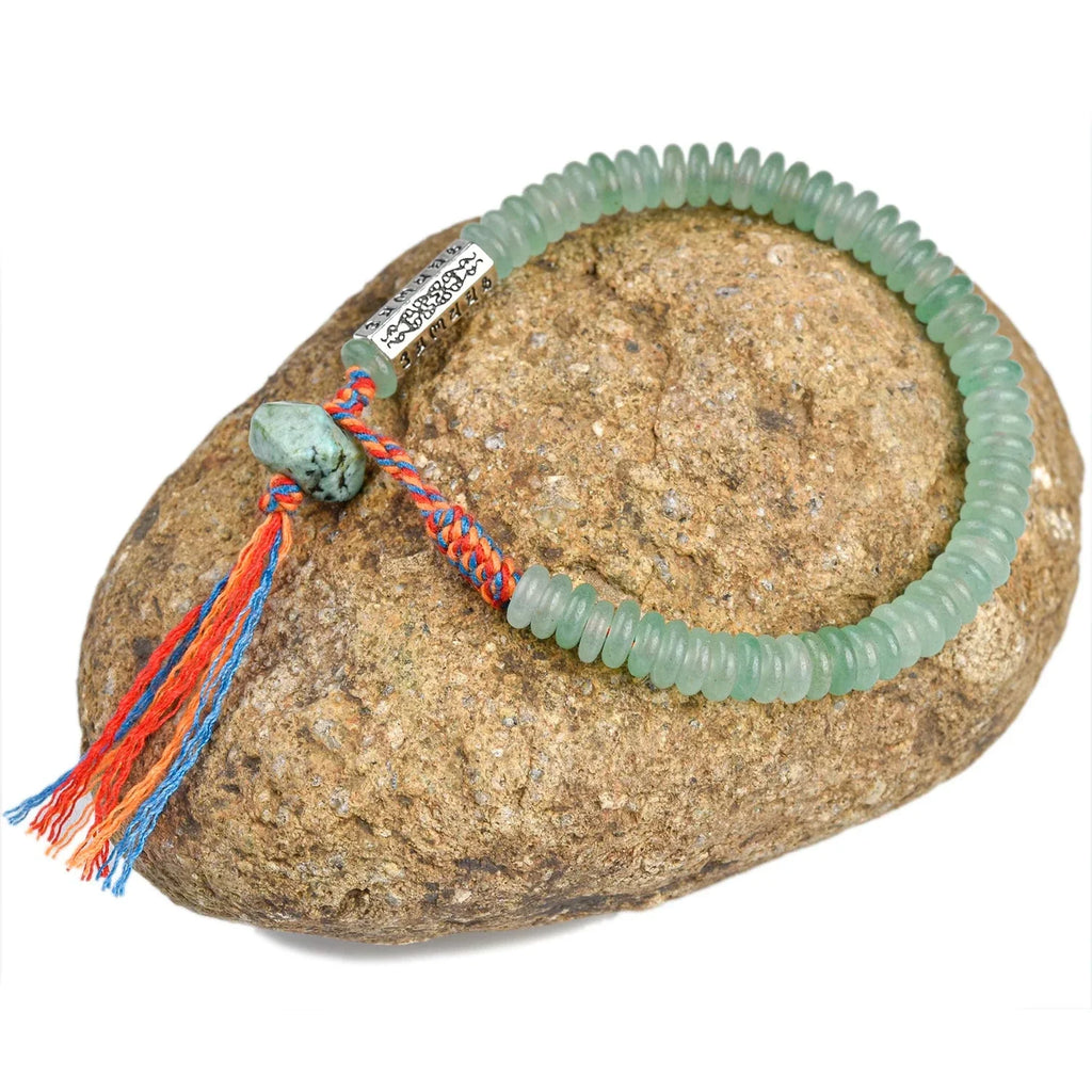 Bracelet Bouddhiste Tibétain en Perles  aventurine