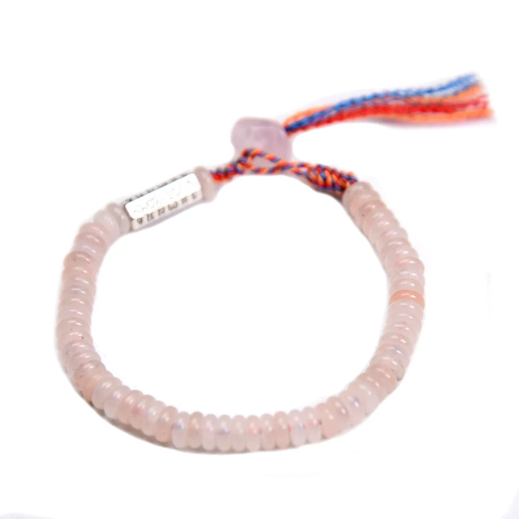 Bracelet Bouddhiste Tibétain en Perles aventurine rose