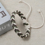Bracelet Brésilien en Fil de Coton Effet Naturel vert