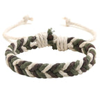 Bracelet Brésilien en Fil de Coton Effet Naturel vert