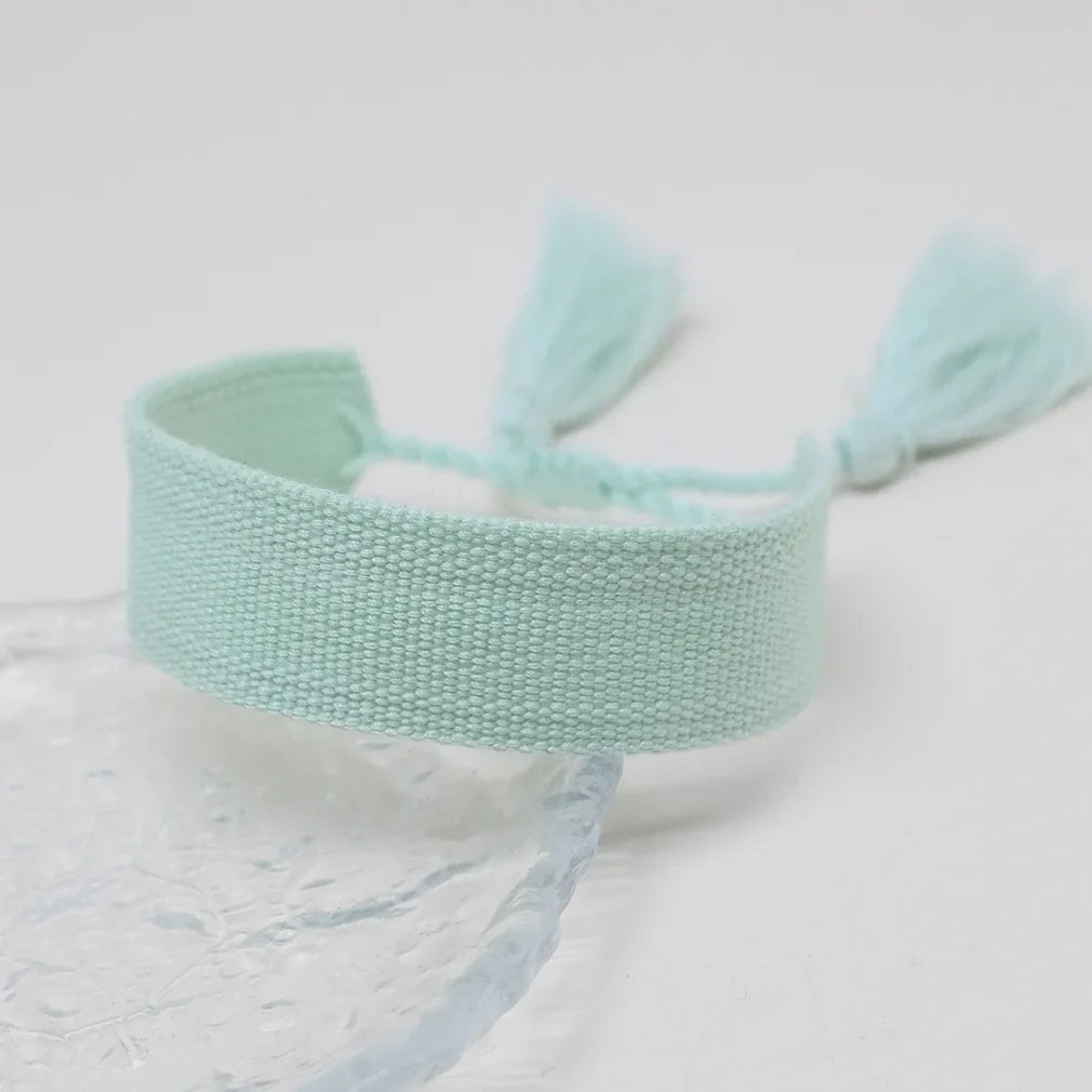 Bracelet Brésilien Pastel Doux Fait Main bleu clair