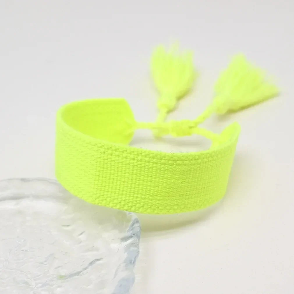 Bracelet Brésilien Pastel Doux Fait Main jaune