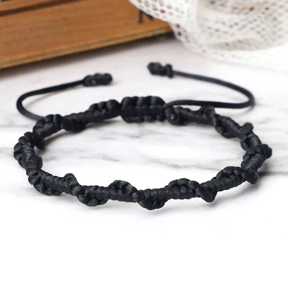 ブラジリアンブレスレット 手編み ブラック