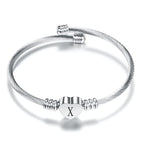 ハートブレスレット イニシャルx シルバー