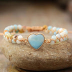 Bracelet Cœur de Guérison en Pierre Naturelle blanc