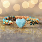 Bracelet Cœur de Guérison en Pierre Naturelle bleu