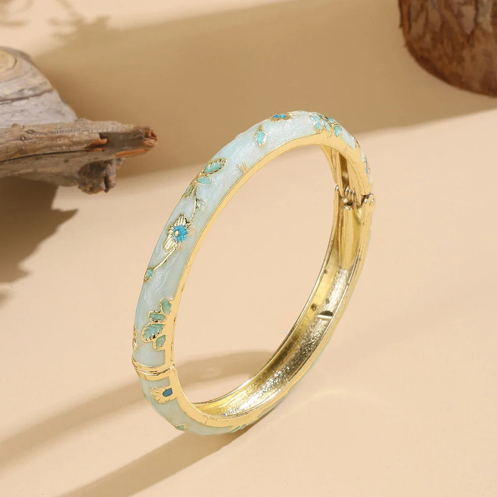 Bracelet Coloré avec Fleurs bleu