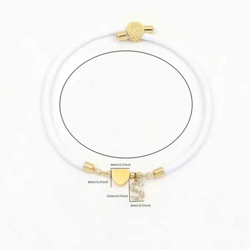 Bracelet coloré avec initiale en strass - lettre