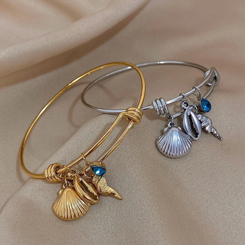 Bracelet de Charme Coquillages argent