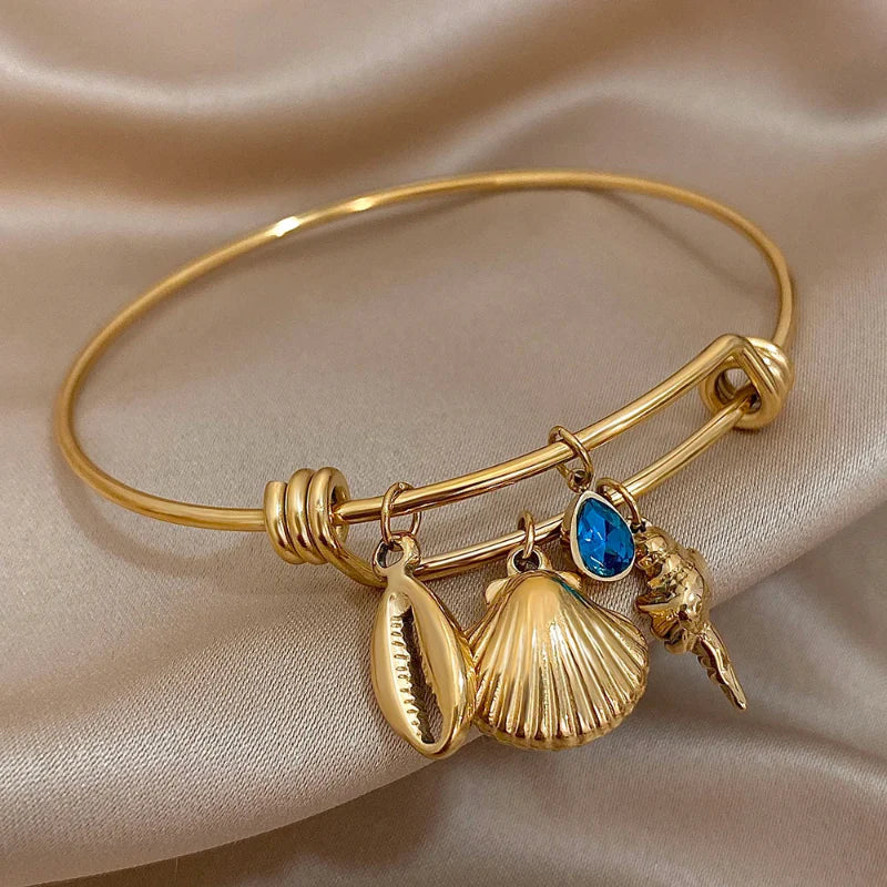 Bracelet de Charme Coquillages or