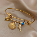Bracelet de Charme Coquillages or