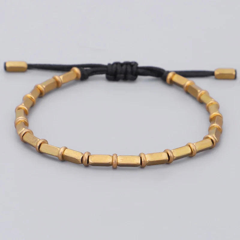 Bracelet Gourmette Vintage Bouddhiste Tibétain noir