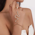 Bracelet de Main Serpent Bijou Femme Chaîne Main & Doigt or
