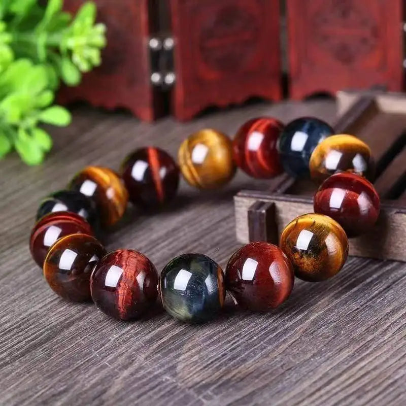 Bracelet en Oeil de Tigre, Oeil de Taureau & Oeil de Faucon