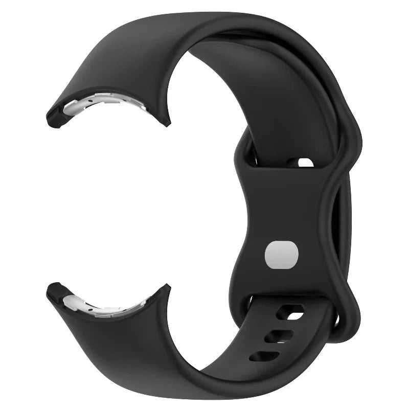 Google Pixel Watch 1 & 2用 シリコン製スマートウォッチバンド ブラック