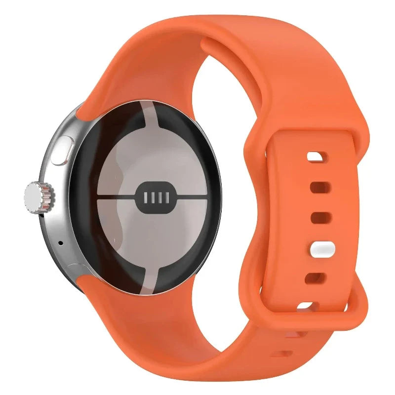 Google Pixel Watch 1 & 2用 シリコン製スマートウォッチバンド オレンジ
