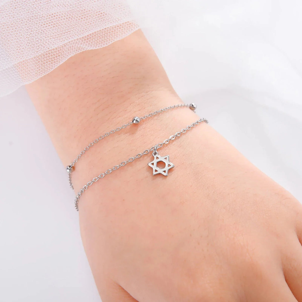 Bracelet Etoile de David argent