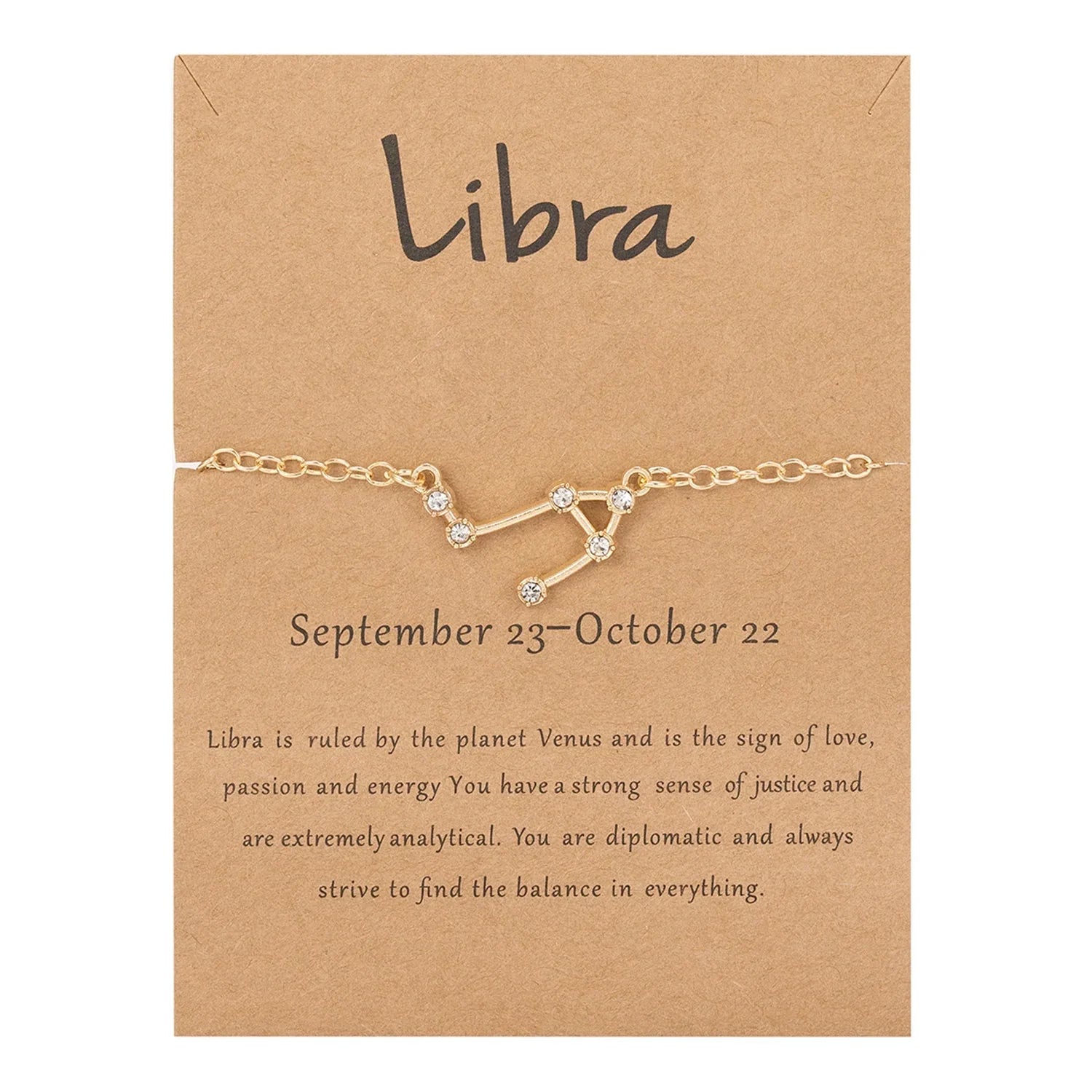 Bracelet Femme Signe du Zodiaque 12 Constellations balance