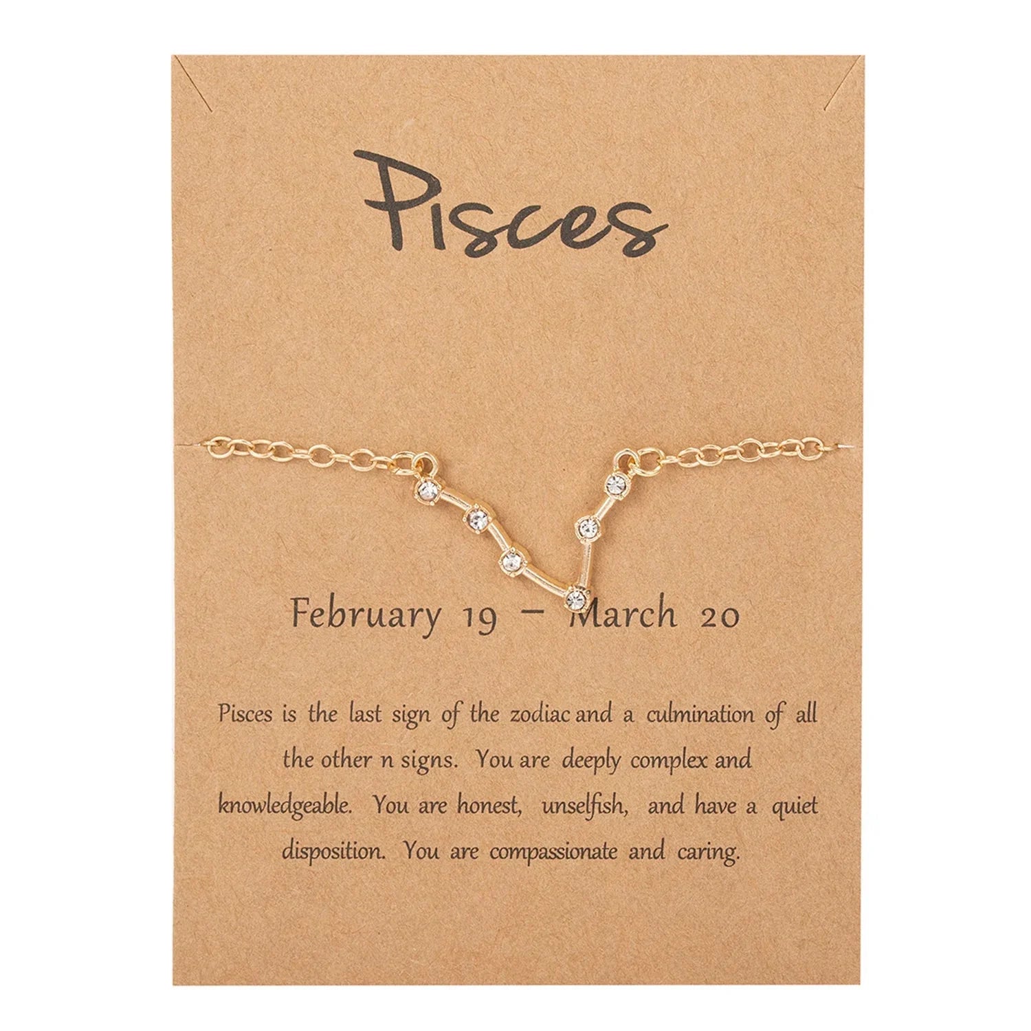 Bracelet Femme Signe du Zodiaque 12 Constellations poisson