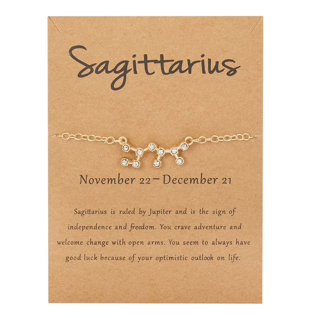 Bracelet Femme Signe du Zodiaque 12 Constellations sagittaire