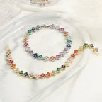 Bracelet Gourmette Fleurs de Marguerite Colorées argent