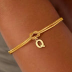 Bracelet initiale et noeud - lettre
