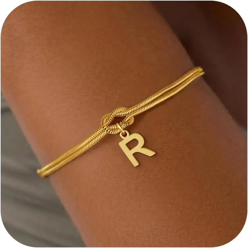 Bracelet initiale et noeud - lettre