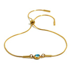Bracelet jonc avec pierre de naissance colorée