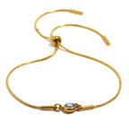 Bracelet jonc avec pierre de naissance colorée
