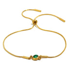 Bracelet jonc avec pierre de naissance colorée