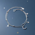 ブレスレット「月と星」レディース チェーンブレスレット シルバー