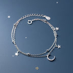 ブレスレット「月と星」レディース チェーンブレスレット シルバー