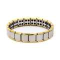 Bracelet Magnétique Homme Anti-Stress or et argent