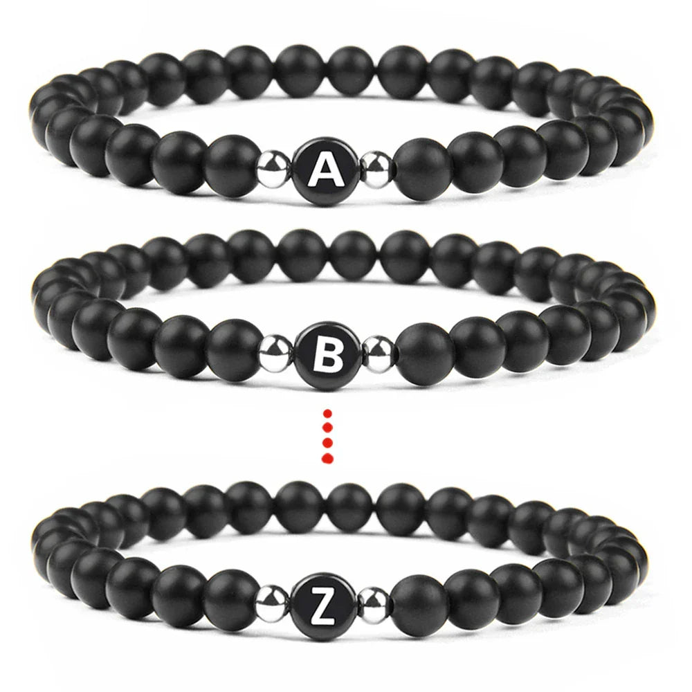 Bracelet noir initiale
