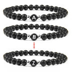 Bracelet noir initiale