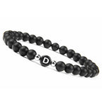 Bracelet noir initiale d
