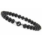 Bracelet noir initiale j