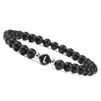 Bracelet noir initiale l