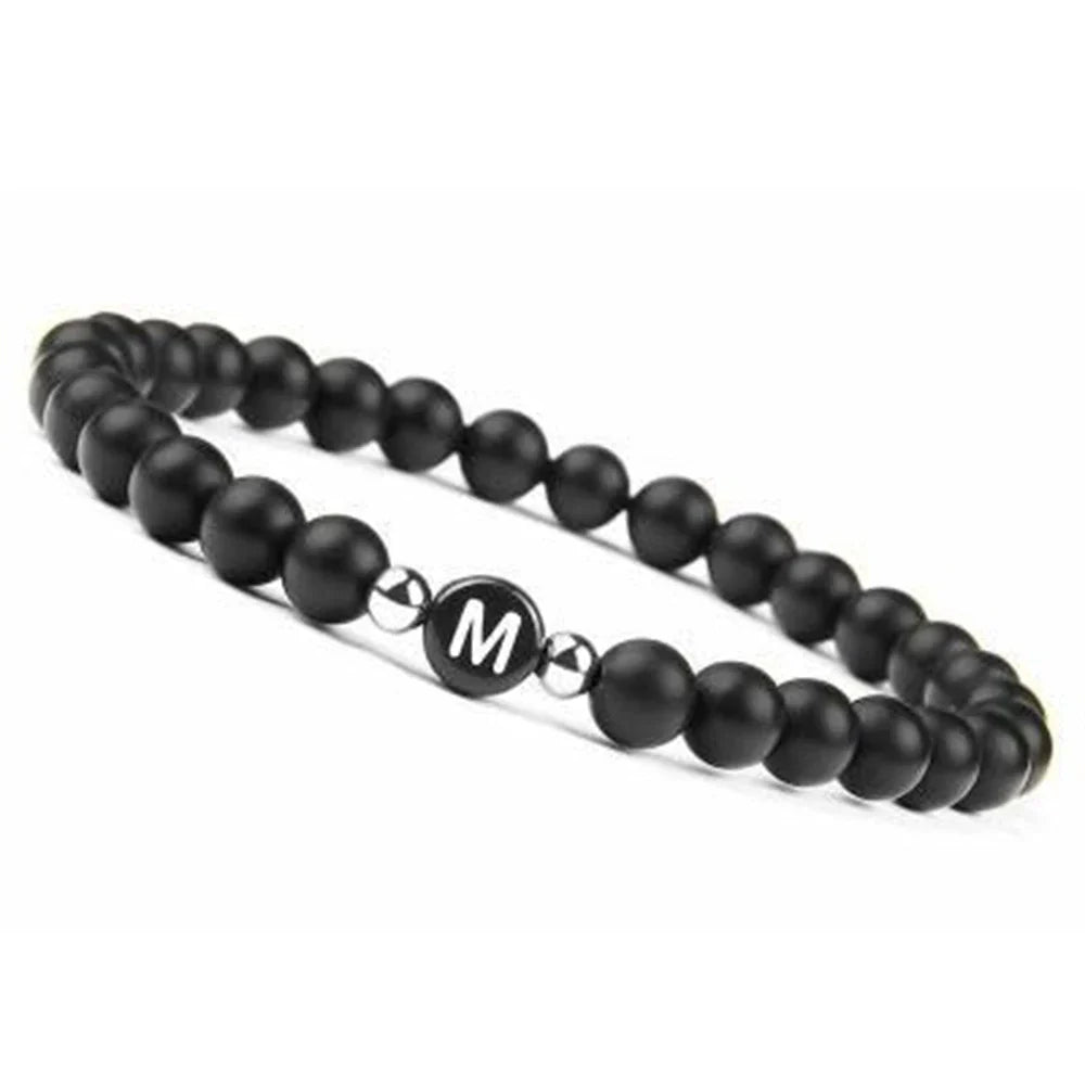 Bracelet noir initiale m