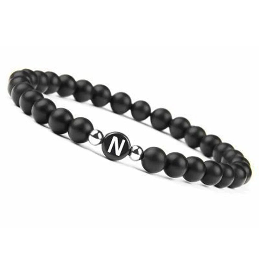 Bracelet noir initiale n