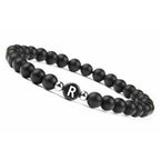 Bracelet noir initiale r