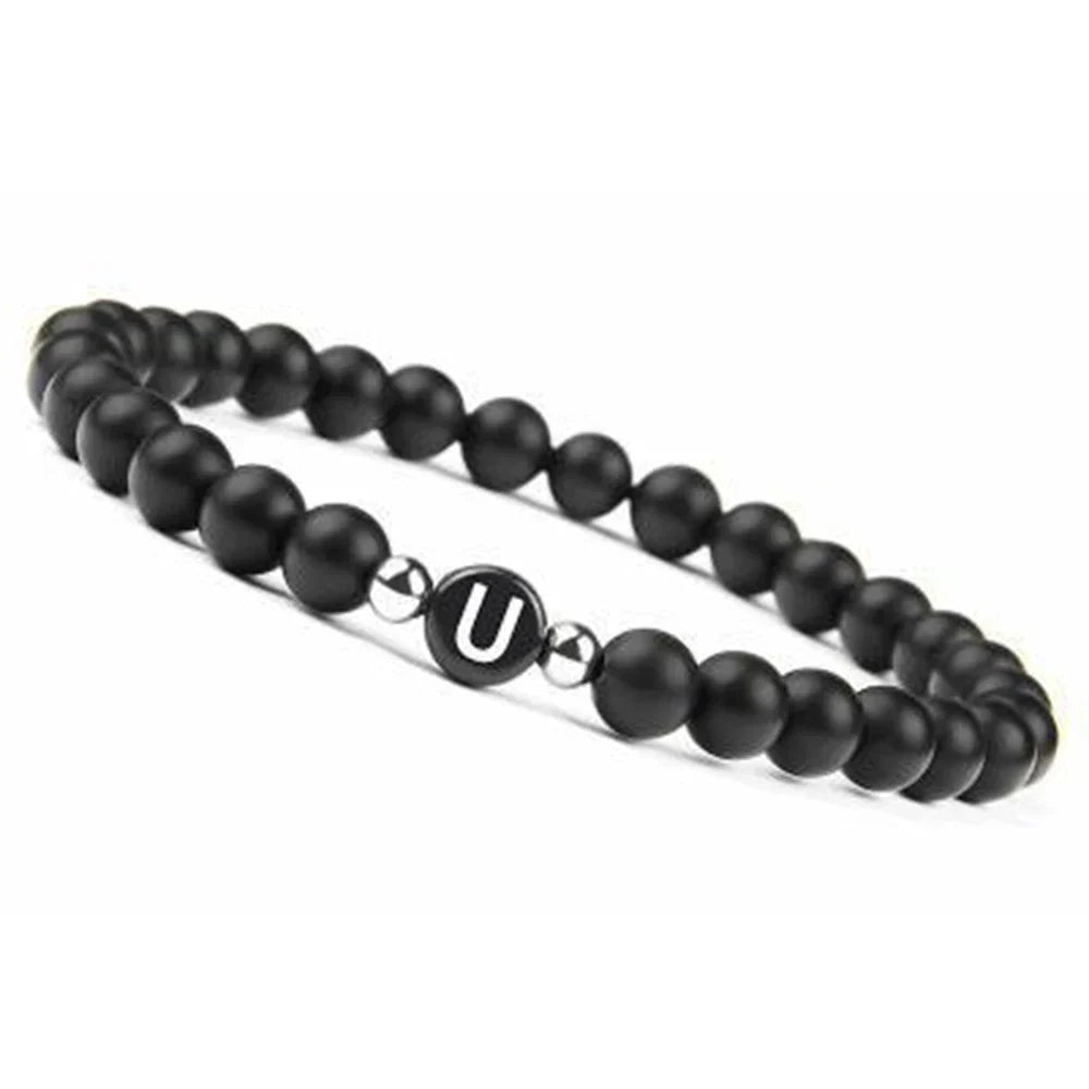 Bracelet noir initiale u
