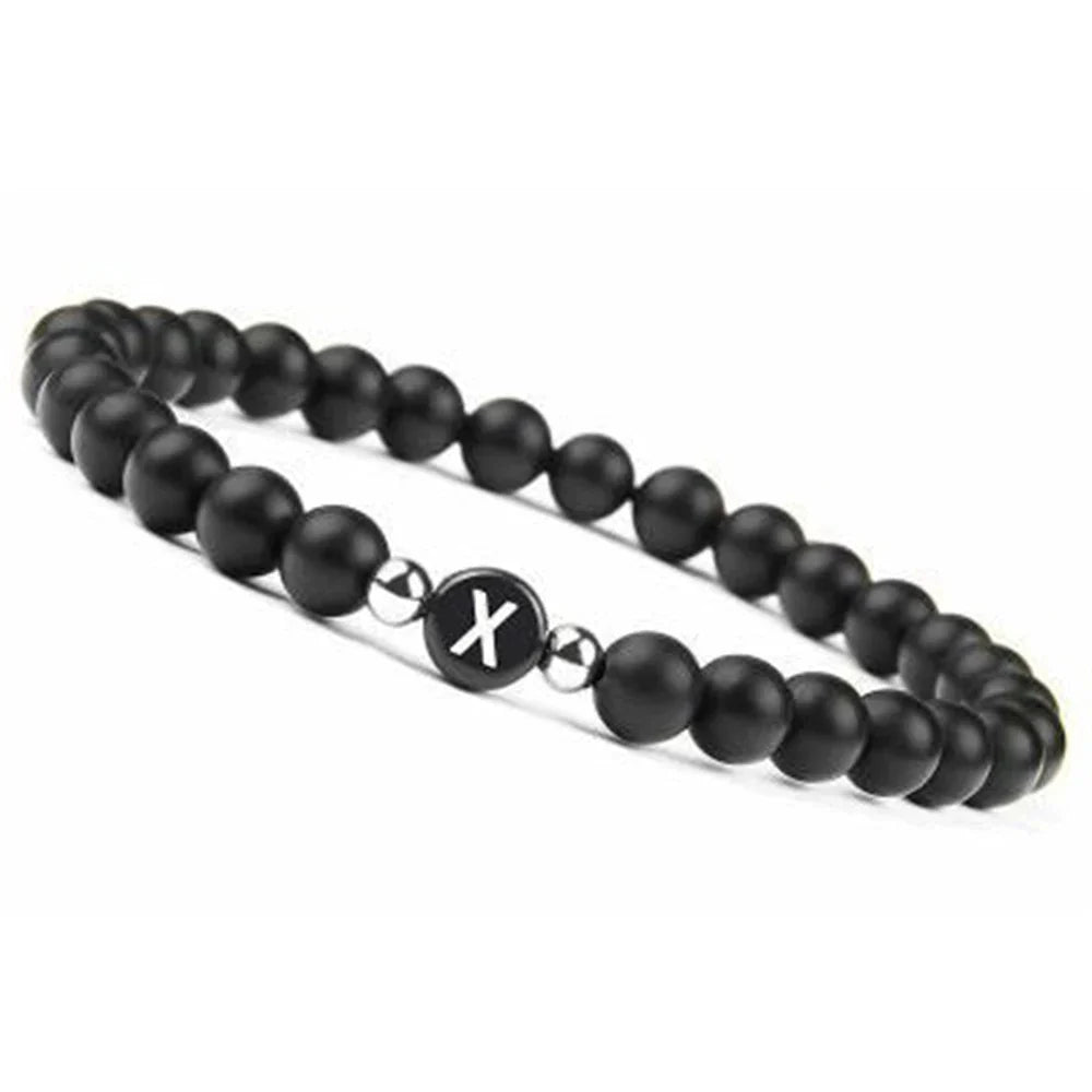 Bracelet noir initiale x