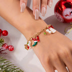 Bracelet Père Noël Sapins Bonhomme de Neige or 2