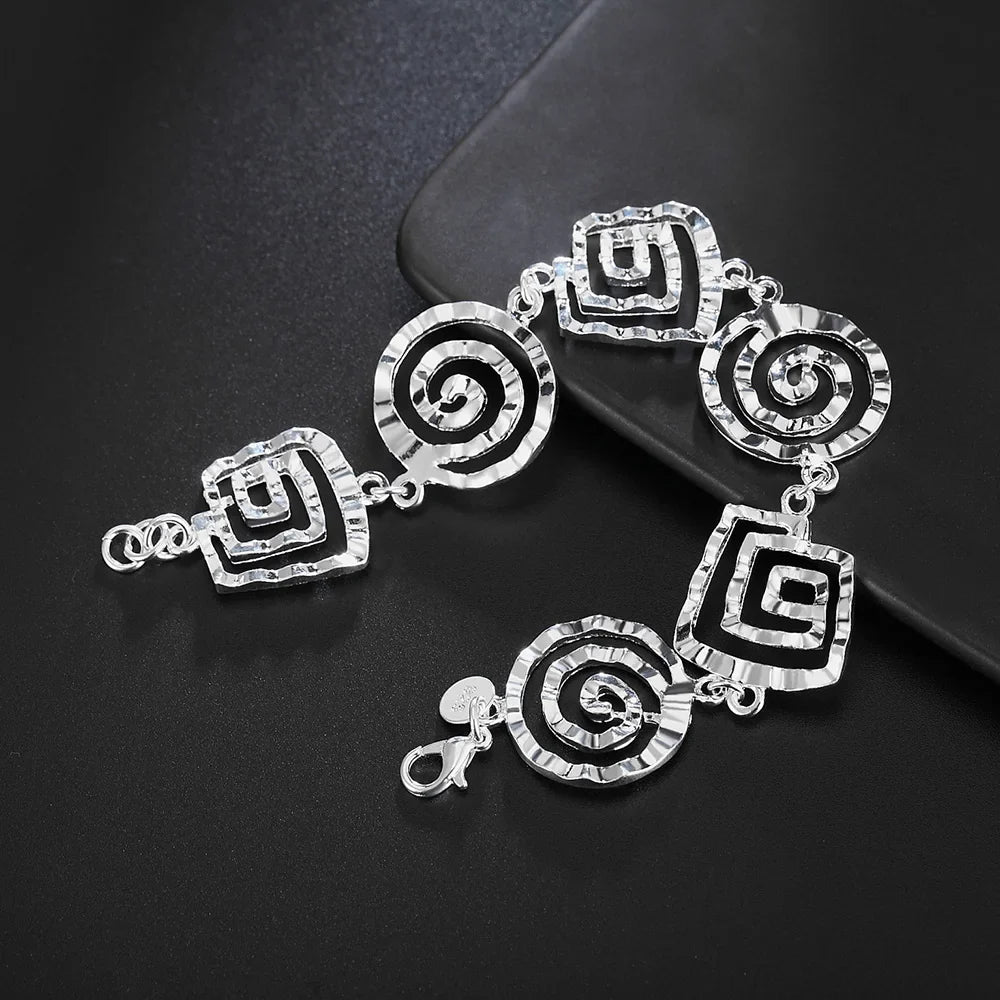 Bracelet spirale argenté pour femme