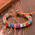 Bracelet Tibétain 7 Chakras Pierres Carrées