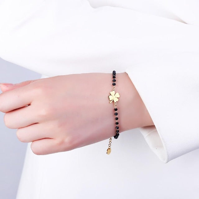 Bracelet Trèfle à 4 Feuilles Porte Bonheur