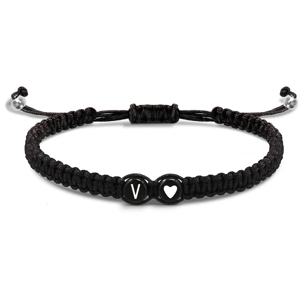 Bracelet tressé initiale v