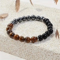 Bracelet Triple Protection Oeil de Tigre Tourmaline et Hématite