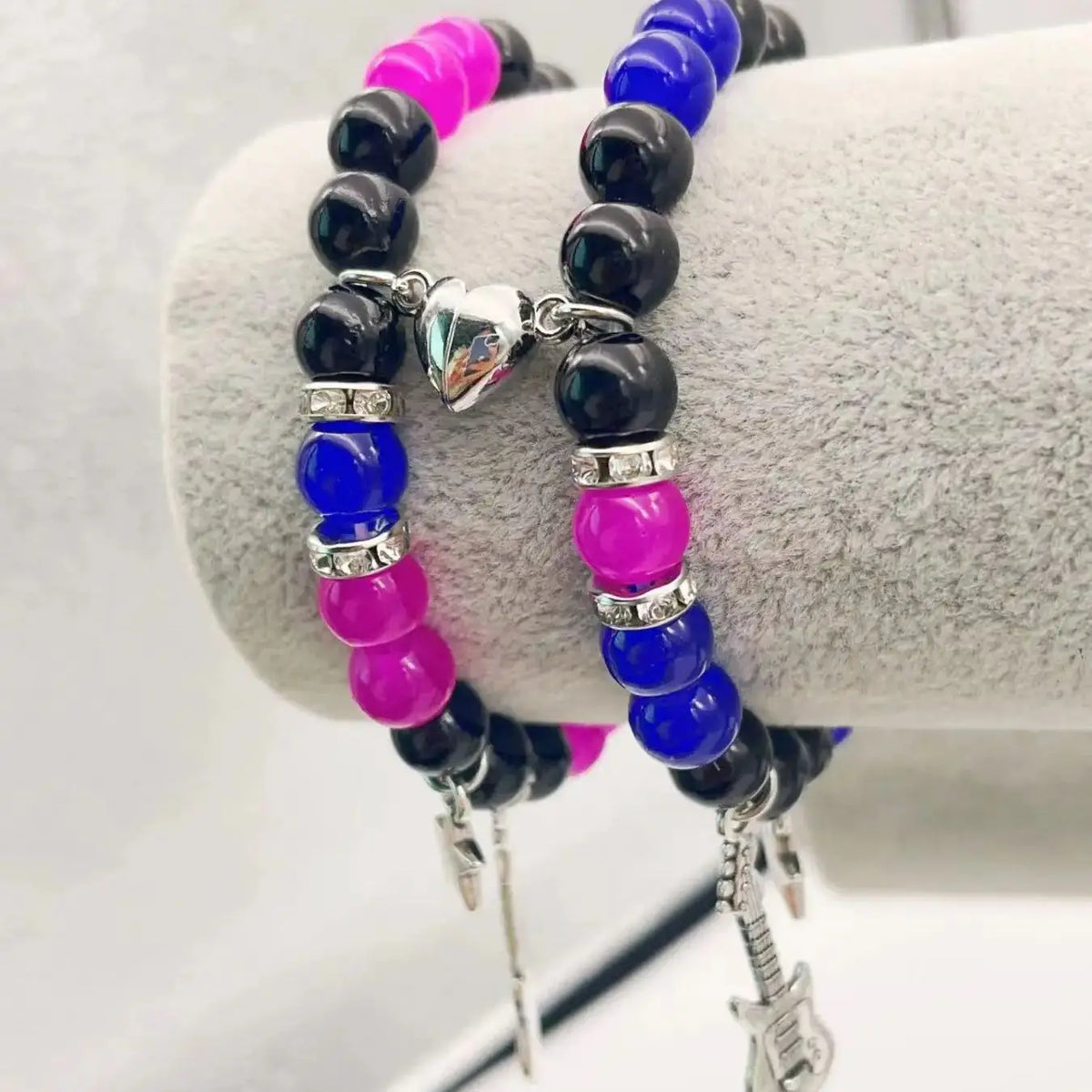 Bracelets pour Couples Guitare Gourmette Magnétique
